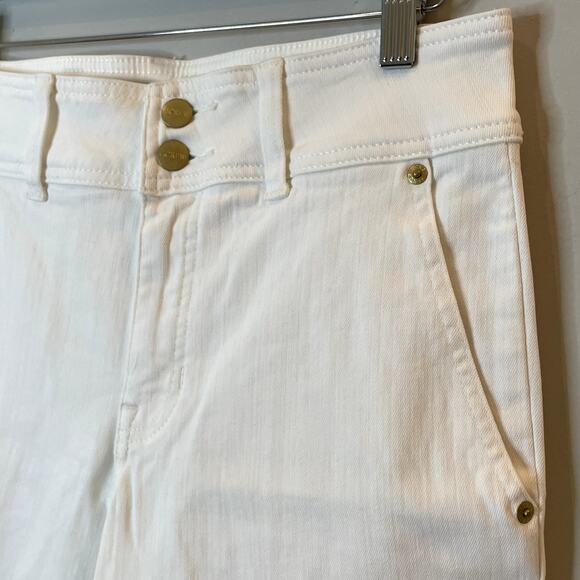 J.Crew Slim Wide Jean Stacked Buttons Denim Vacation Holiday Trip CH887 White 26 - Picture 4 of 14